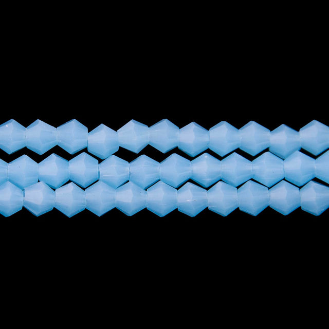 86CG260: 6mm Aqua Opal Glass Faceted Bicone