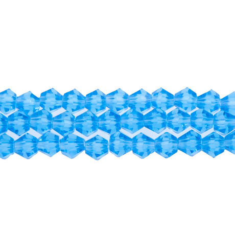 86CG264: 6mm Aquamarine Glass Faceted Bicone