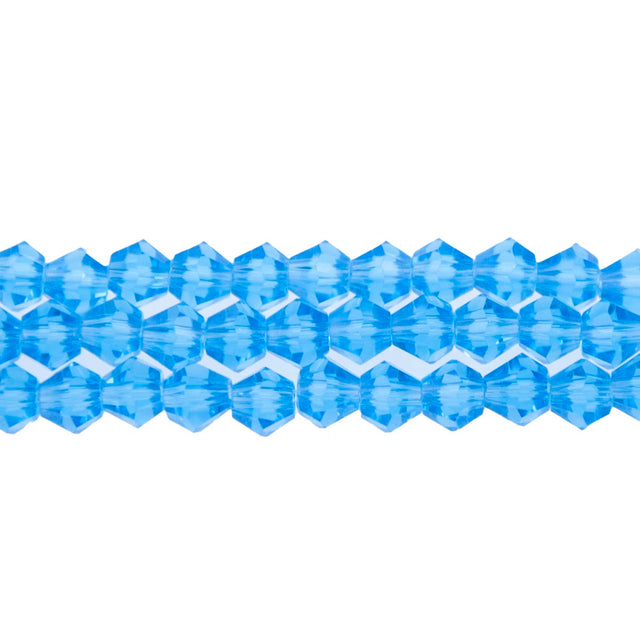 86CG264: 6mm Aquamarine Glass Faceted Bicone