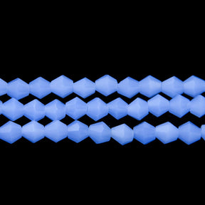 86CG270: 6mm Blue Opal Glass Faceted Bicone