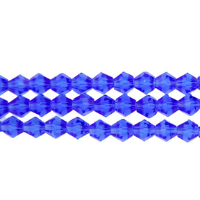 86CG273: 6mm Sapphire Glass Faceted Bicone