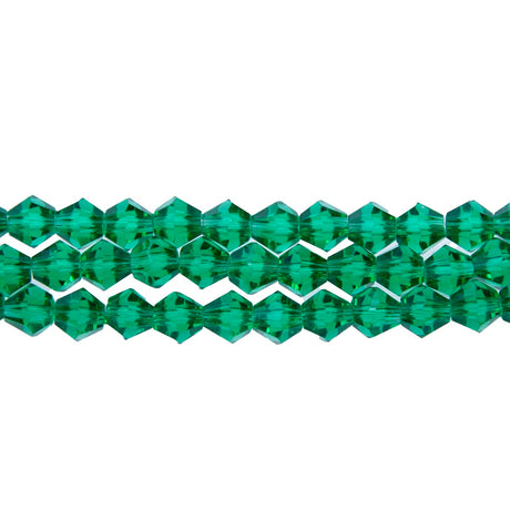 86CG285: 6mm Blue Zircon Glass Faceted Bicone