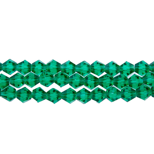 86CG285: 6mm Blue Zircon Glass Faceted Bicone