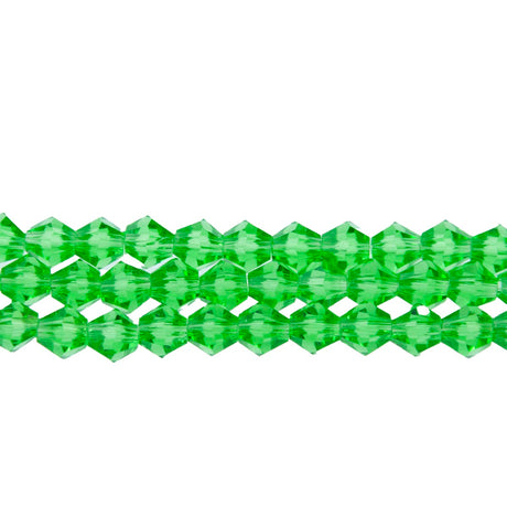 86CG286: 6mm Emerald Glass Faceted Bicone