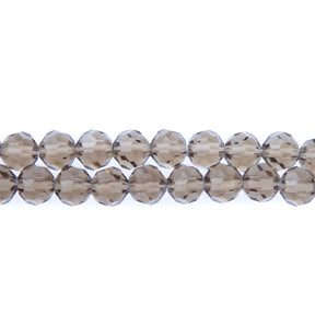 8CG257: 8mm Smoky Glass Faceted Round