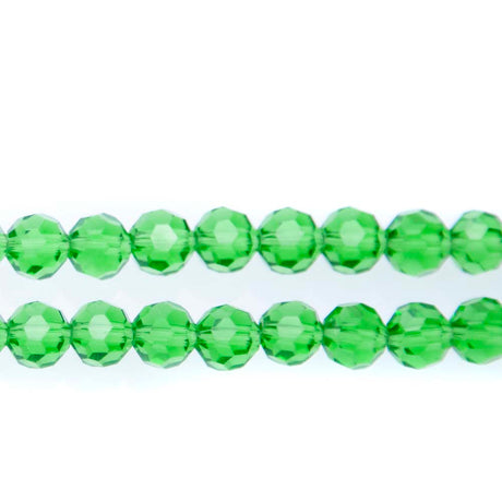 8CG286: 8mm Emerald Glass Faceted Round