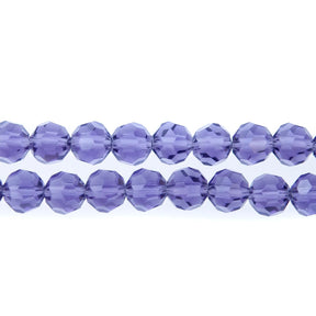 8CG298: 8mm Amethyst Glass Faceted Round