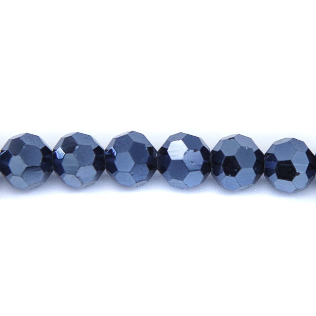 8CG309: 8mm Gunmetal Grey Glass Round