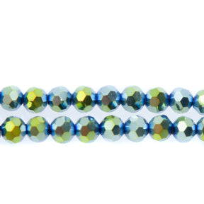 8CG883: 8mm Metallic Green Glass Round