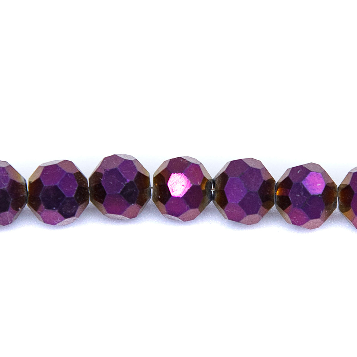 8CG899: 8mm Metallic Purple Glass Round