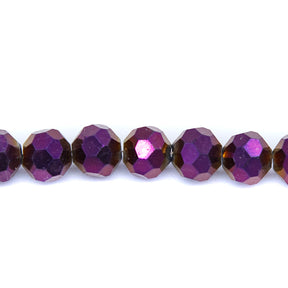 8CG899: 8mm Metallic Purple Glass Round