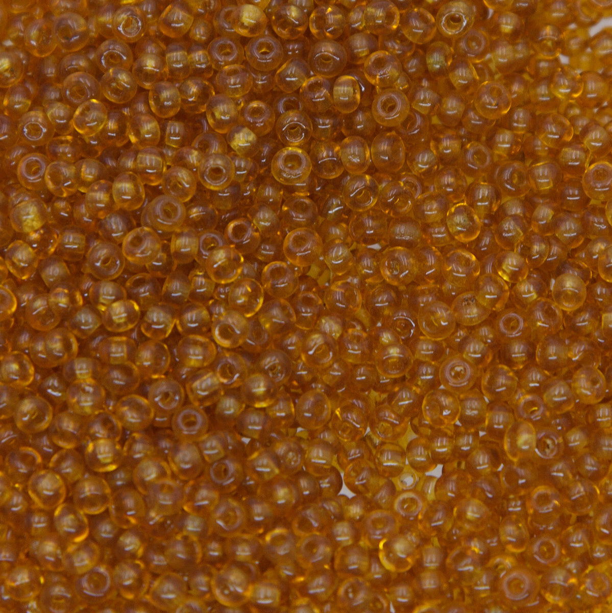 8EP254-1: Vintage French Seed Bead Tr Medium Topaz 8/0