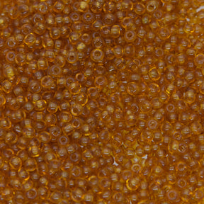 8EP254-1: Vintage French Seed Bead Tr Medium Topaz 8/0