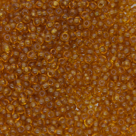 8EP254-1: Vintage French Seed Bead Tr Medium Topaz 8/0