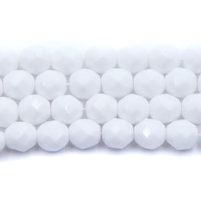 8FC112: CZ FACET RD White 8mm-150PC