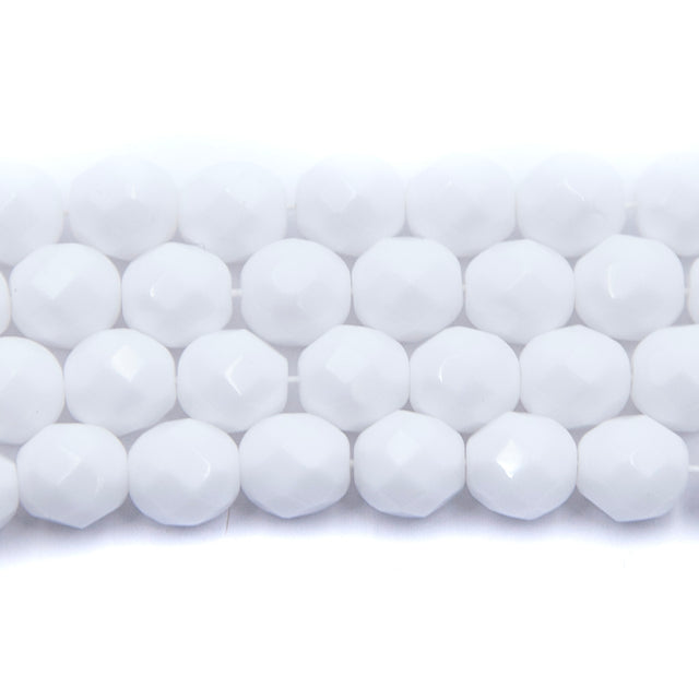 8FC112: CZ FACET RD White 8mm-150PC