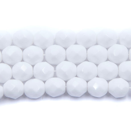 8FC112R: CZ FACET RD White 8mm-25PC