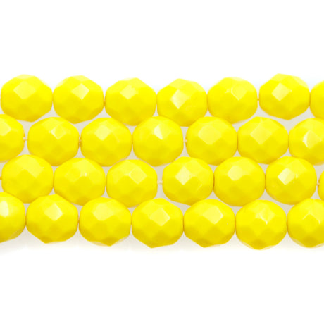 8FC122: CZ FACET RD Opaque Lemon Yellow 8mm-150PC
