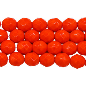 8FC134: CZ FACET RD Opaque Orange 8mm-150PC