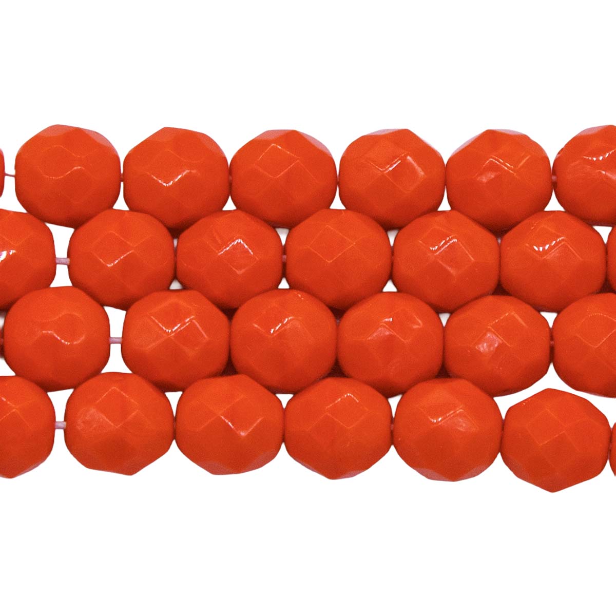 8FC134R: CZ FACET RD Opaque Orange 8mm-25PC
