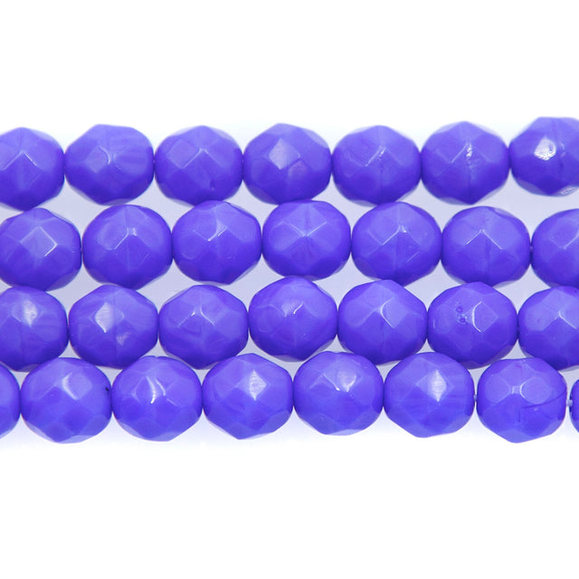 8FC174R: CZ FACET RD Opaque MED Blue 8mm-25PC