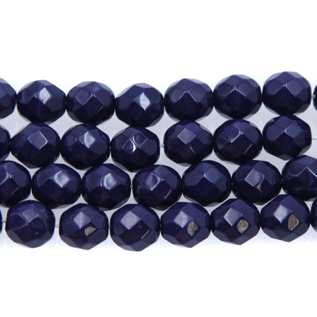 8FC179R: CZ FACET RD Opaque Deep Navy Blue 8mm-25PC