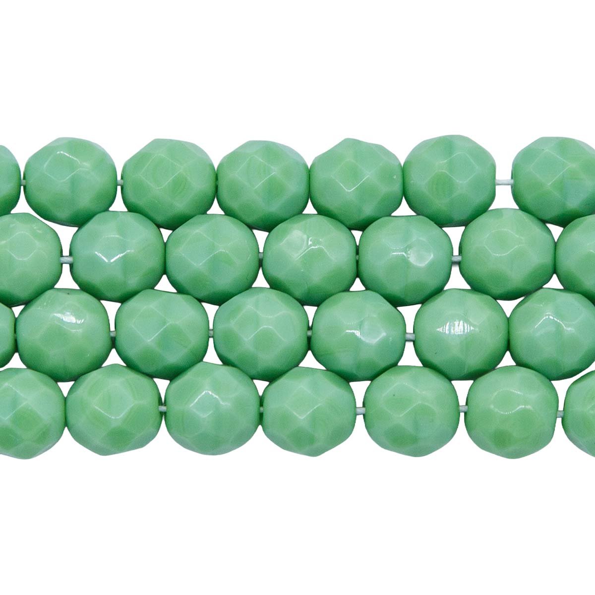 8FC180-1R: CZ FACET RD Opaque LT Green 8mm 25PC