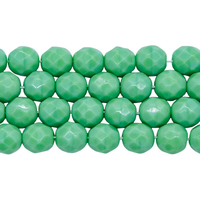 8FC180-1R: CZ FACET RD Opaque LT Green 8mm 25PC
