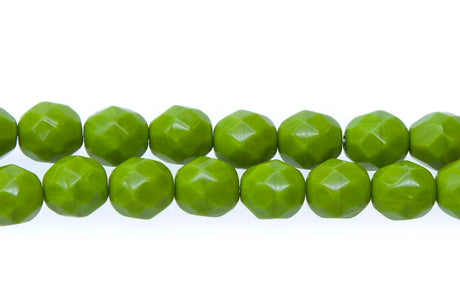 8FC183-OV: CZ FACET RD Opaque Olive Green 8mm 200PPK