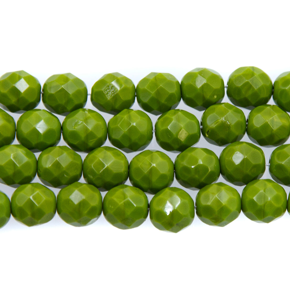 8FC183-OV: CZ FACET RD Opaque Olive Green 8mm 150PPK