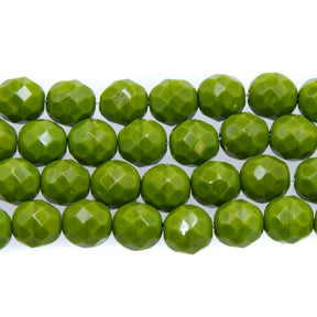 8FC183-OV: CZ FACET RD Opaque Olive Green 8mm 150PPK