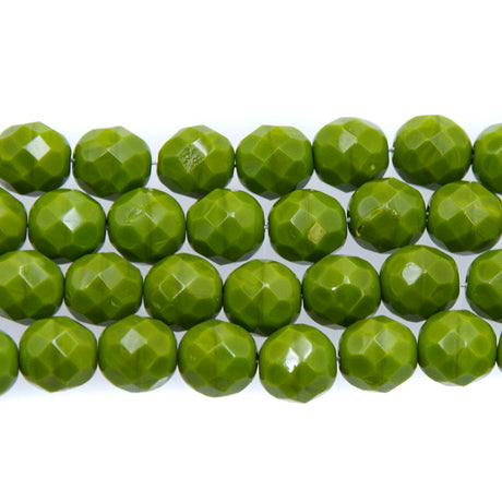 8FC183-OV: CZ FACET RD Opaque Olive Green 8mm 150PPK