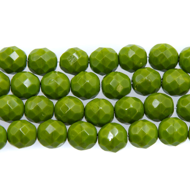 8FC183-OV: CZ FACET RD Opaque Olive Green 8mm 150PPK