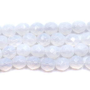 8FC210: CZ FACET RD White Opal 8MM 150 Pc