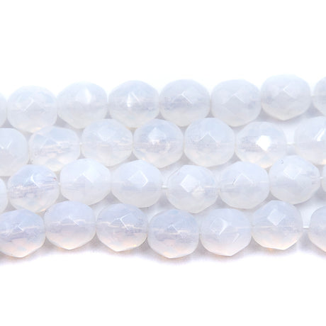 8FC210R: CZ FACET RD White Opal 8MM-New LT Dye Lot-25PC