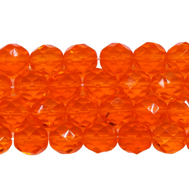 8FC232: CZ Facet Rd Tr Orange 8mm 150PC