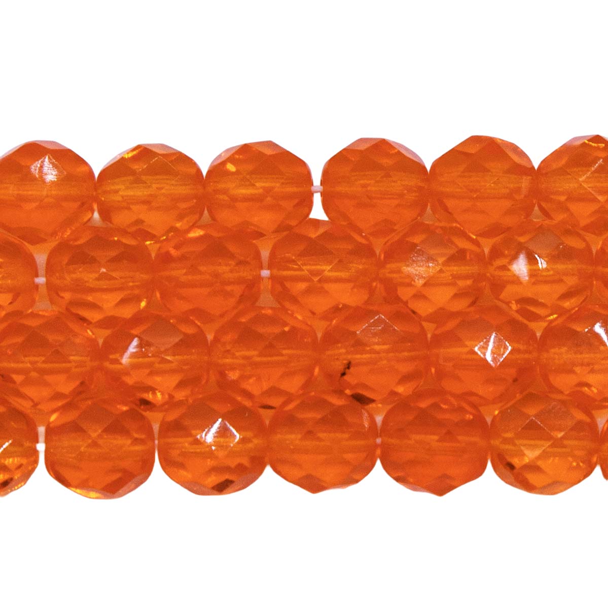 8FC232R: CZ FACET RD Trans LT Orange 8mm 25PC
