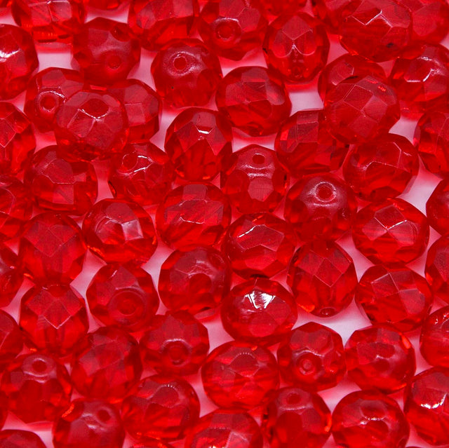8FC244-L: CZ FACET RD Ruby 8MM- 150 Pieces