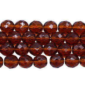 8FC256: CZ FACET RD TRANS DK Topaz 8mm - 150PC