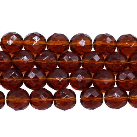 8FC256: CZ FACET RD TRANS DK Topaz 8mm - 150PC