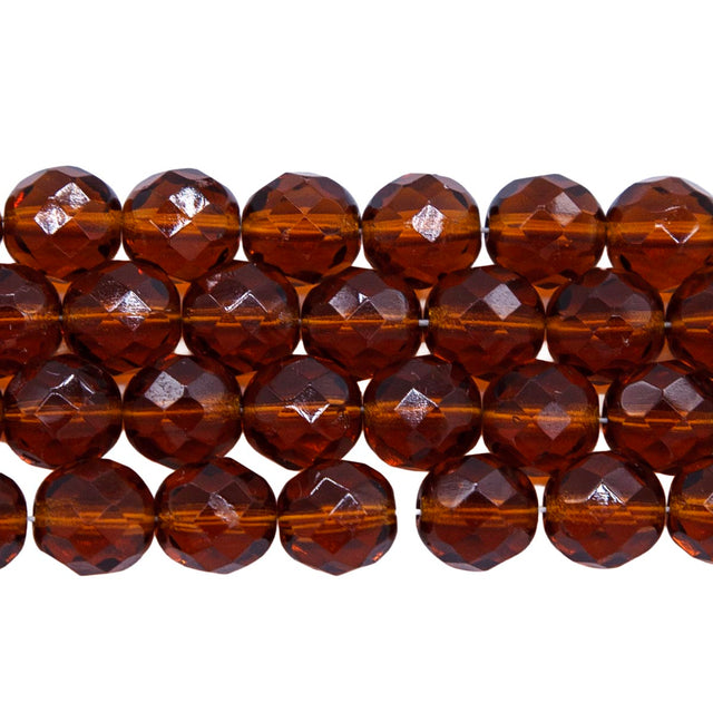 8FC256: CZ FACET RD TRANS DK Topaz 8mm - 150PC