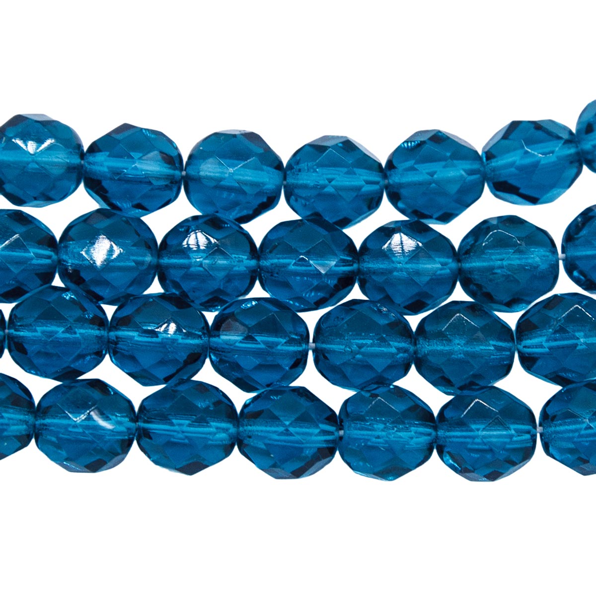 8FC266: CZ FACET RD TRANS MED DK Aqua 8mm 150PC
