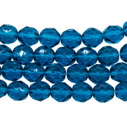 8FC266R: CZ FACET RD Trans MED DK Aqua 8mm 25PC