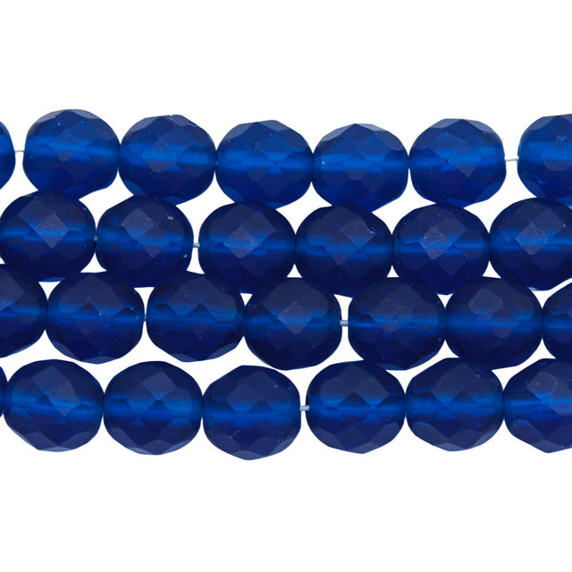 8FC268-M: CZ FACET RD TRANS Capri Blue Matte 8mm 150PC
