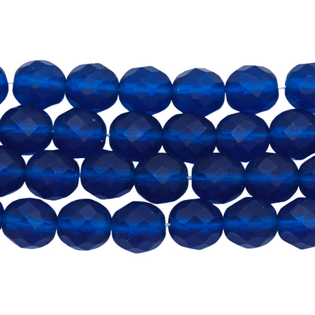 8FC268-MR: CZ FACET RD Trans Capri Blue Matte 8mm-25PC