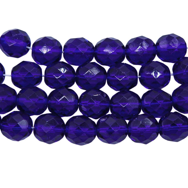 8FC278: CZ FACET RD TRANS Cobalt 8mm - 150PC