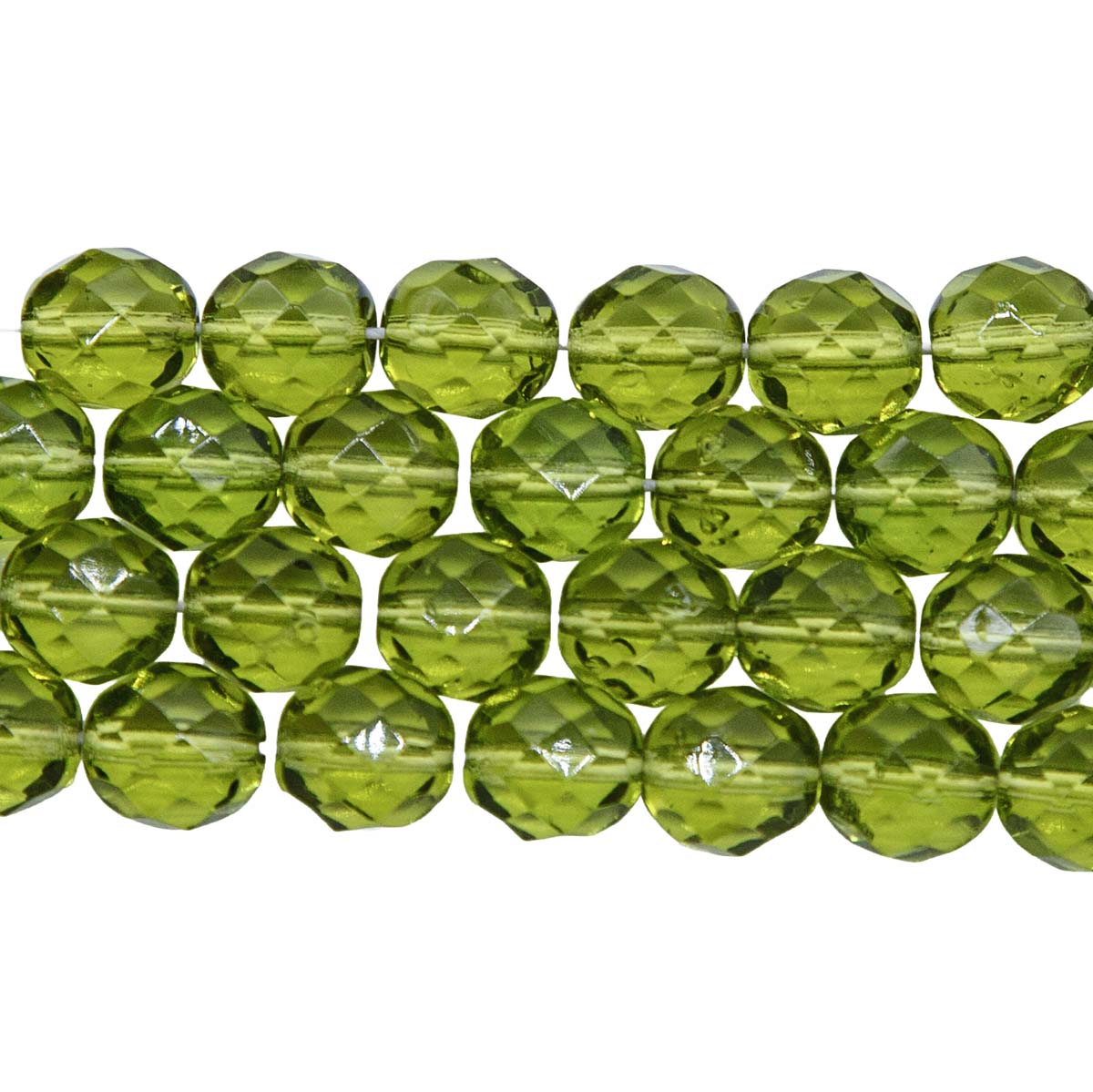 8FC281: CZ FACET RD TRANS Peridot/olive 8mm-150 PC