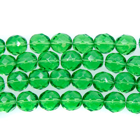 8FC282-A3: CZ FACET RD TRANS MED DK Apple Green 8mm-150PC