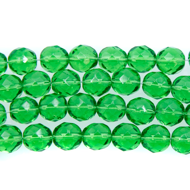 8FC282-A3: CZ FACET RD TRANS MED DK Apple Green 8mm-150PC