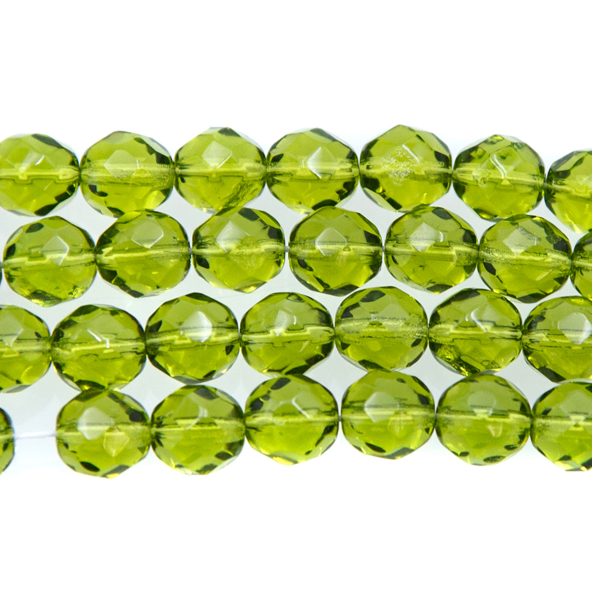 8FC283R: CZ FACET RD Trans Olive 8mm-25PC